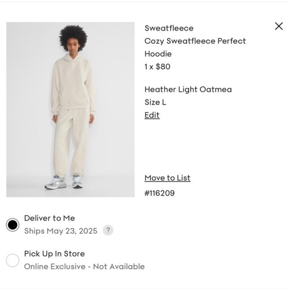 Aritzia Heather Light Oatmeal Hoodie